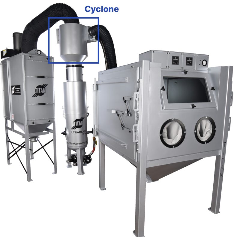 Cyclone part of the Titan Blast Cabinet system. 